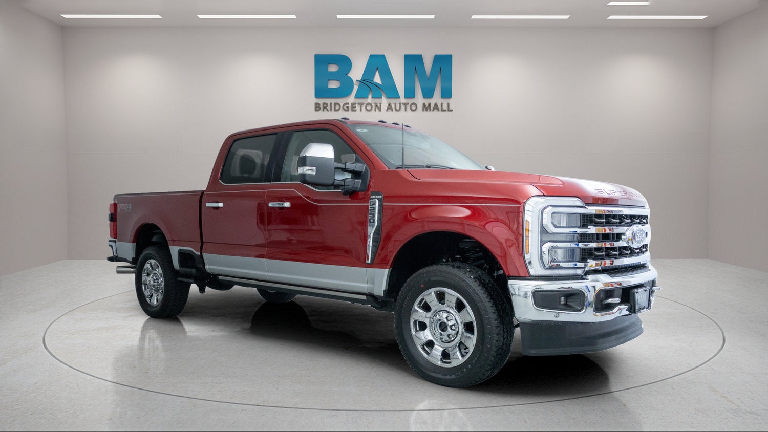 2024 Ford F-250 King Ranch in Red — front three-quarter view
