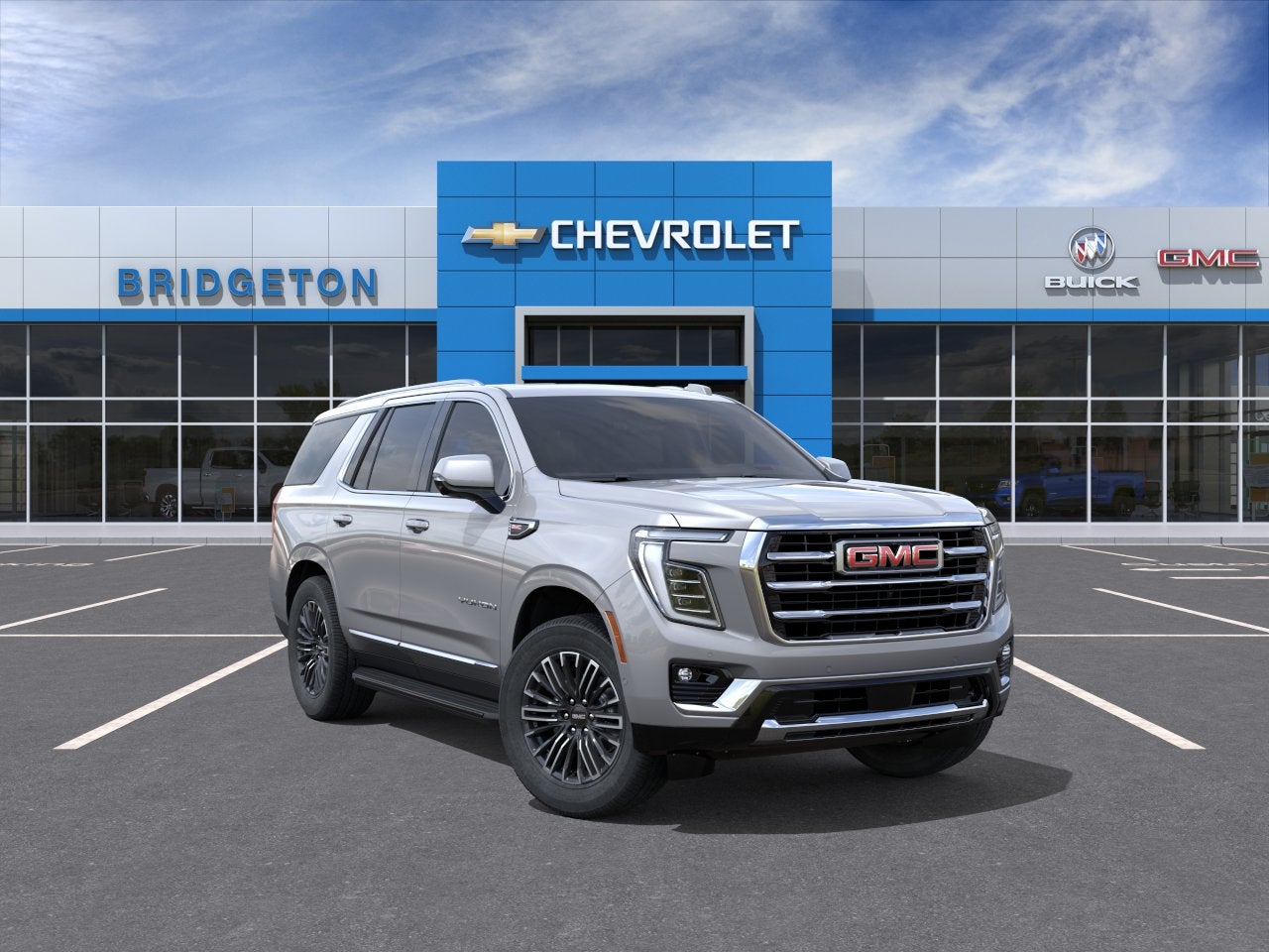 2026 GMC Yukon Elevation in Sterling Metallic — front three-quarter view