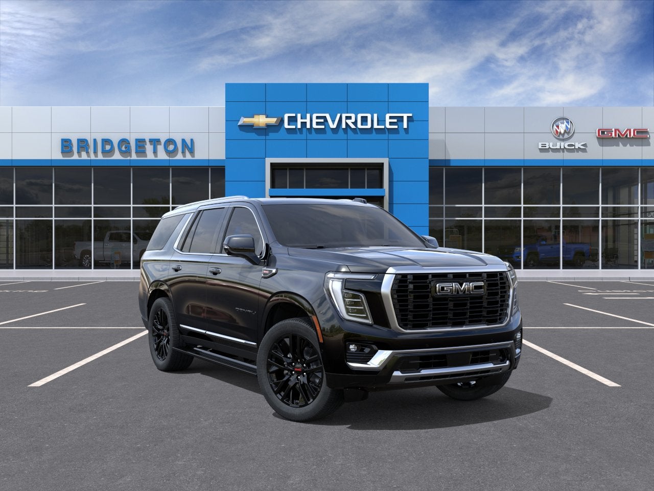 2026 GMC Yukon Denali in Onyx Black — front three-quarter view