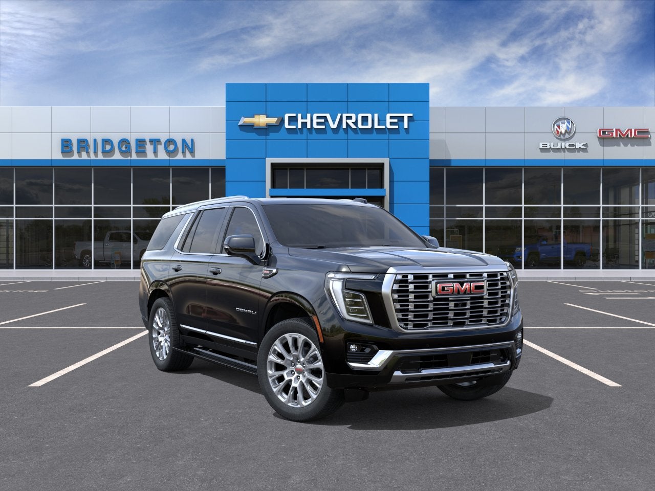 2026 GMC Yukon Denali in Onyx Black — front three-quarter view