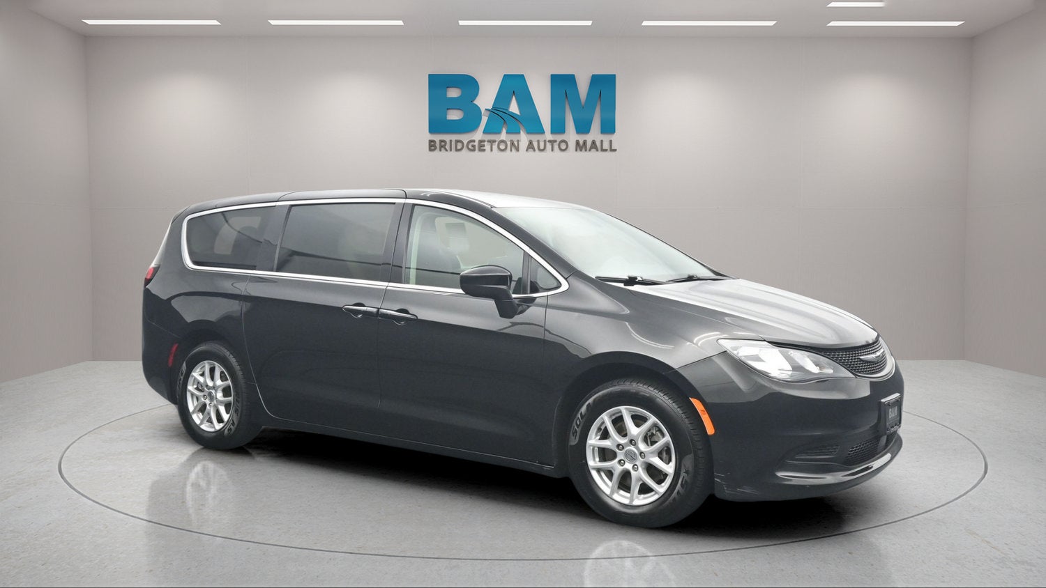 2022 Chrysler Voyager LX in Black — front three-quarter view