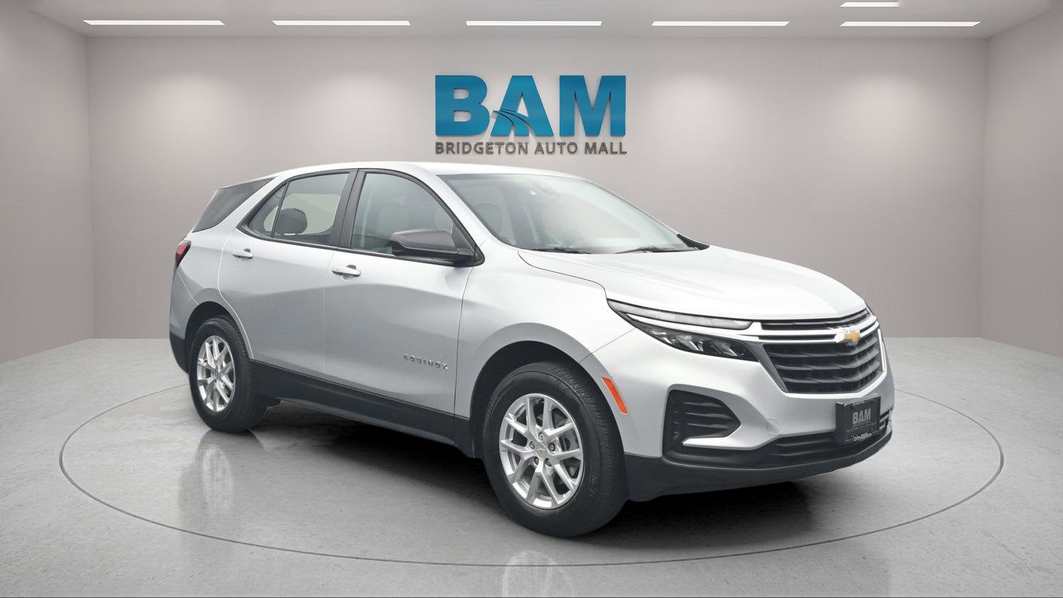 2022 Chevrolet Equinox LS in Silver Ice Metallic — front three-quarter view