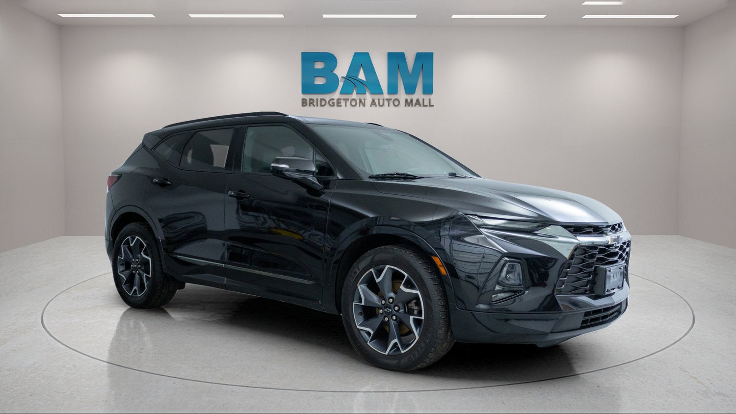 2021 Chevrolet Blazer RS in Black — front three-quarter view