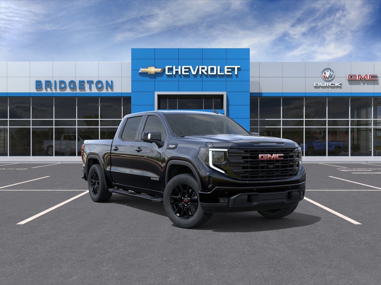 2026 GMC Sierra 1500 Elevation in Onyx Black — front three-quarter view