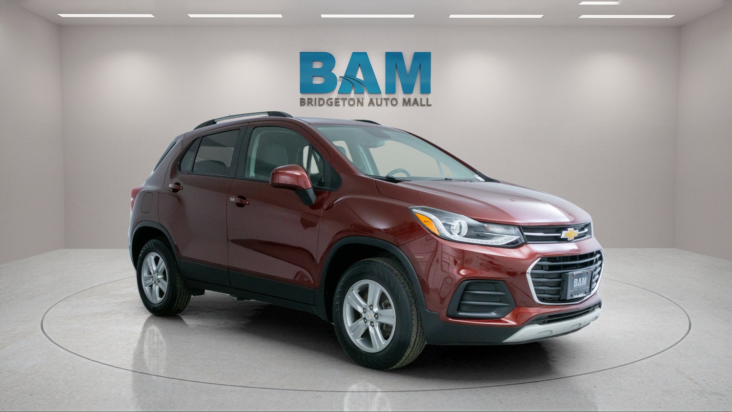 2022 Chevrolet Trax LT in Crimson Metallic — front three-quarter view